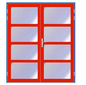 dubbele openslaande garagedeur met glazen panelen | Brabant Deur